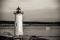 Portsmouth Harbor Light Guides Lobsterboat - Sepia Tone